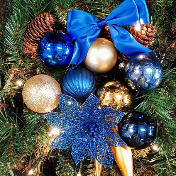 blue and gold decoration