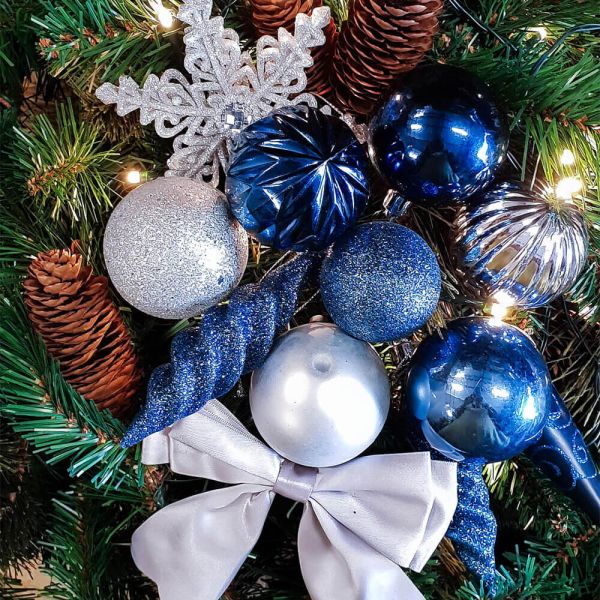 blue and silver decoration